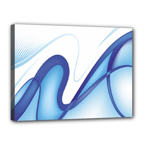 Glittering Abstract Lines Blue Wave Chefron Canvas 16  X 12  by Mariart