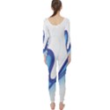 Glittering Abstract Lines Blue Wave Chefron Long Sleeve Catsuit View2