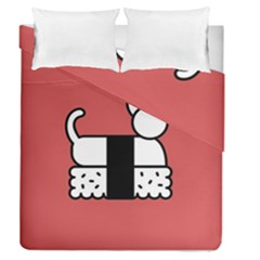 Sushi Cat Japanese Food Duvet Cover Double Side (queen Size) by Mariart