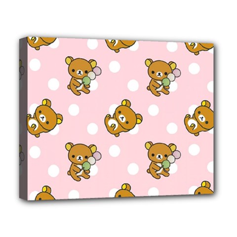 Kawaii Bear Pattern Deluxe Canvas 20  X 16   by Nexatart