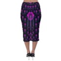 Wonderful Jungle Flowers In The Dark Velvet Midi Pencil Skirt View2