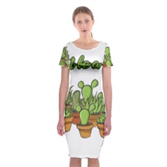 Cactus - Dont Be A Prick Classic Short Sleeve Midi Dress by Valentinaart