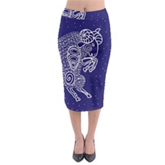 Aries Zodiac Star Midi Pencil Skirt by Mariart