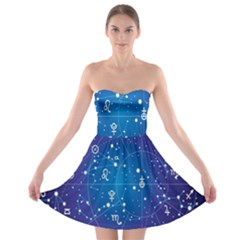 Astrology Illness Prediction Zodiac Star Strapless Bra Top Dress by Mariart