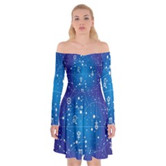 Astrology Illness Prediction Zodiac Star Off Shoulder Skater Dress by Mariart