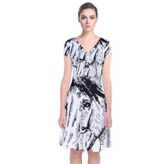 Framed Horse Short Sleeve Front Wrap Dress by Nexatart