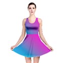 With Wireframe Terrain Modeling Fabric Wave Chevron Waves Pink Blue Reversible Skater Dress View1