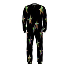 Colorful Gold Star Christmas Onepiece Jumpsuit (kids) by Mariart