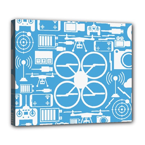 Drones Registration Equipment Game Circle Blue White Focus Deluxe Canvas 24  X 20   by Mariart