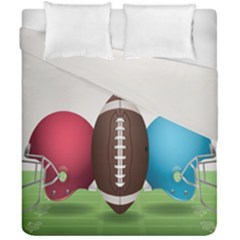 Helmet Ball Football America Sport Red Brown Blue Green Duvet Cover Double Side (california King Size) by Mariart