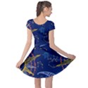 Sun Moon Seamless Star Blue Sky Space Face Circle Cap Sleeve Dresses View2