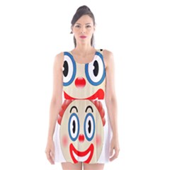 Clown Funny Make Up Whatsapp Scoop Neck Skater Dress by Nexatart