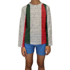 Vintage Flag - Italia Kids  Long Sleeve Swimwear by ValentinaDesign