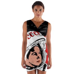 Valentina Tereshkova Wrap Front Bodycon Dress by Valentinaart