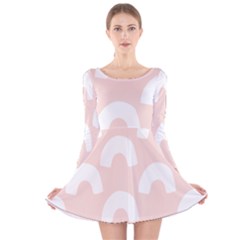 Donut Rainbows Beans Pink Long Sleeve Velvet Skater Dress by Mariart