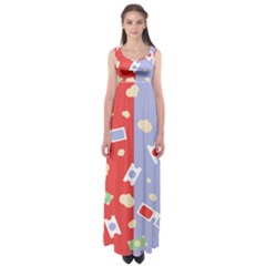 Glasses Red Blue Green Cloud Line Cart Empire Waist Maxi Dress by Mariart