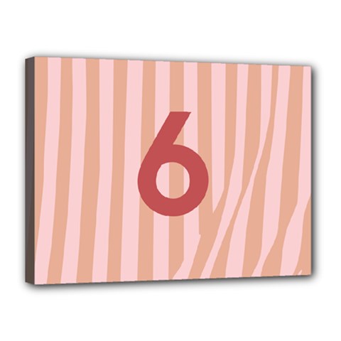 Number 6 Line Vertical Red Pink Wave Chevron Canvas 16  X 12  by Mariart