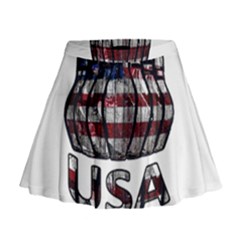 Usa Bowling  Mini Flare Skirt by Valentinaart