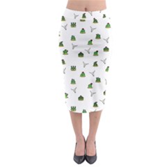 Cactus Pattern Midi Pencil Skirt by Valentinaart