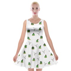 Cactus Pattern Velvet Skater Dress by Valentinaart