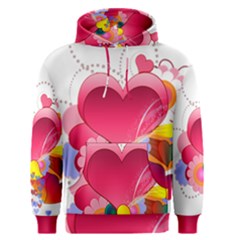 Heart Red Love Valentine S Day Men s Pullover Hoodie by Nexatart