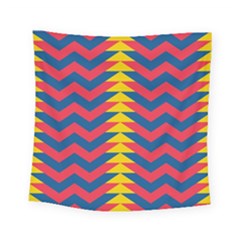 Lllustration Geometric Red Blue Yellow Chevron Wave Line Square Tapestry (small) by Mariart