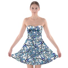 Modern Nouveau Pattern Strapless Bra Top Dress by dflcprintsclothing