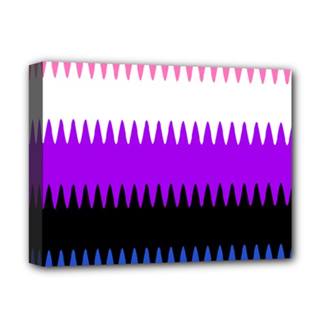 Sychnogender Techno Genderfluid Flags Wave Waves Chevron Deluxe Canvas 16  X 12   by Mariart