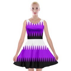 Sychnogender Techno Genderfluid Flags Wave Waves Chevron Velvet Skater Dress by Mariart