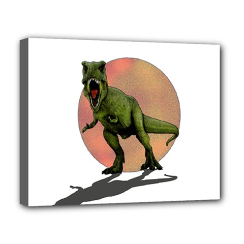 Dinosaurs T-rex Deluxe Canvas 20  X 16   by Valentinaart