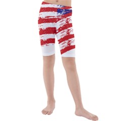 American Flag Kids  Mid Length Swim Shorts by Valentinaart