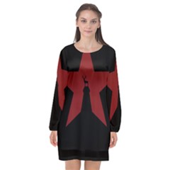 Buck Dear Animal Character Nature Long Sleeve Chiffon Shift Dress  by Nexatart