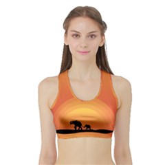 Elephant Baby Elephant Wildlife Sports Bra With Border by Nexatart