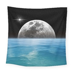 Moon Ocean Square Tapestry (large) by LoolyElzayat