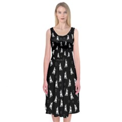 French Bulldog Midi Sleeveless Dress by Valentinaart