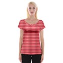 Pattern Diamonds Box Red Women s Cap Sleeve Top View1