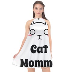 Love My Cat Mommy Halter Neckline Chiffon Dress  by Catifornia