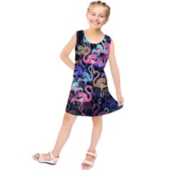 Flamingo Pattern Kids  Tunic Dress by Valentinaart