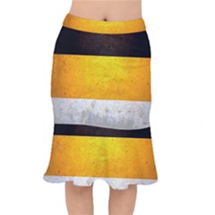 Wooden Board Yellow White Black Mermaid Skirt by Mariart