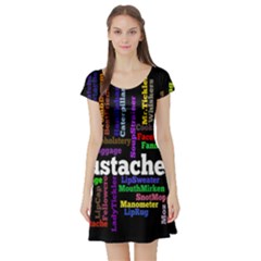 Mustache Short Sleeve Skater Dress by Mariart