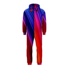 Multicolor Light Beam Line Rainbow Red Blue Orange Gold Purple Pink Hooded Jumpsuit (kids) by Mariart