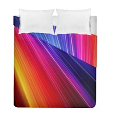 Multicolor Light Beam Line Rainbow Red Blue Orange Gold Purple Pink Duvet Cover Double Side (full/ Double Size) by Mariart