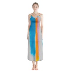 Watercolors Stripes             Chiffon Maxi Dress by LalyLauraFLM