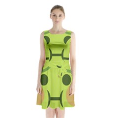 Barf Sleeveless Waist Tie Chiffon Dress by BestEmojis