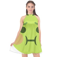 Barf Halter Neckline Chiffon Dress  by BestEmojis