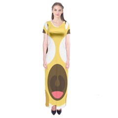 Scream Emoji Short Sleeve Maxi Dress by BestEmojis