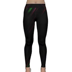 Streaks Line Light Neon Space Rainbow Color Black Classic Yoga Leggings by Mariart