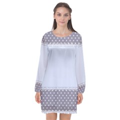 Blue Modern Long Sleeve Chiffon Shift Dress  by Nexatart