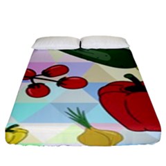 Vegetables Cucumber Tomato Fitted Sheet (king Size) by Nexatart