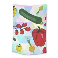 Vegetables Cucumber Tomato Small Tapestry by Nexatart